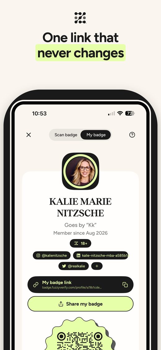 Fuzzy app badge link screen