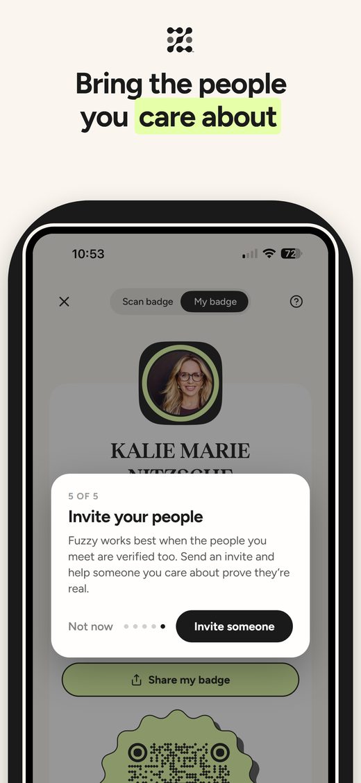 Fuzzy app invite screen